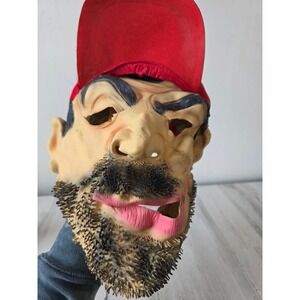 Vintage Halloween mask costume man face hat decor prop